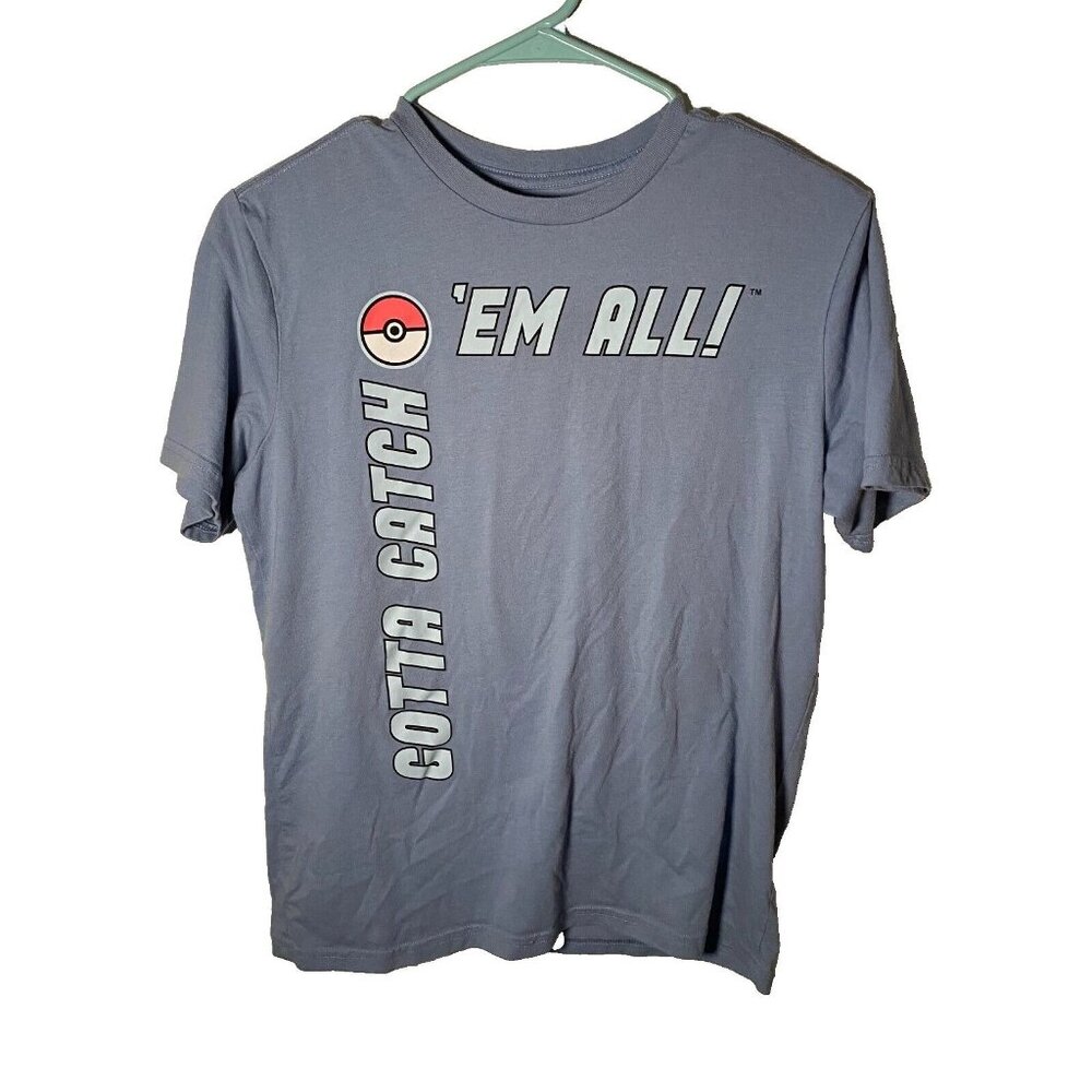 Pokémon Gotta Catch 'Em All T-Shirt Pikachu Blue/Gray Size XL‎ 14-16